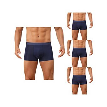 4 Packs Boxer Brief for Men's Solid Color Elastic Waistband Lightweight Breathable Underwear