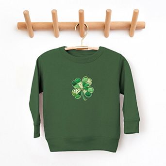 Four Leaf Clover Patchwork Print - Toddler Graphic Sweatshirt
