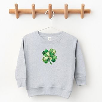 Four Leaf Clover Patchwork Print - Toddler Graphic Sweatshirt