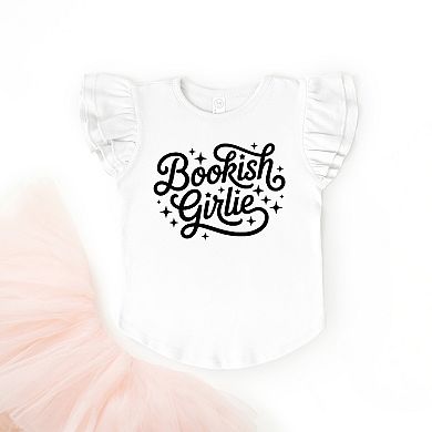 Bookish Girlie Cursive Stars - Flutter Sleeve Graphic T-Shirt