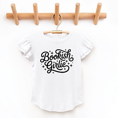 Bookish Girlie Cursive Stars - Flutter Sleeve Graphic T-Shirt