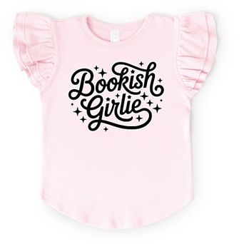 Bookish Girlie Cursive Stars - Flutter Sleeve Graphic T-Shirt