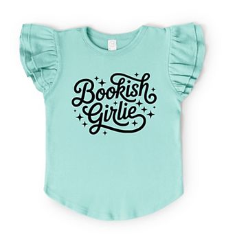 Bookish Girlie Cursive Stars - Flutter Sleeve Graphic T-Shirt