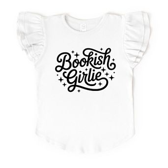 Bookish Girlie Cursive Stars - Flutter Sleeve Graphic T-Shirt