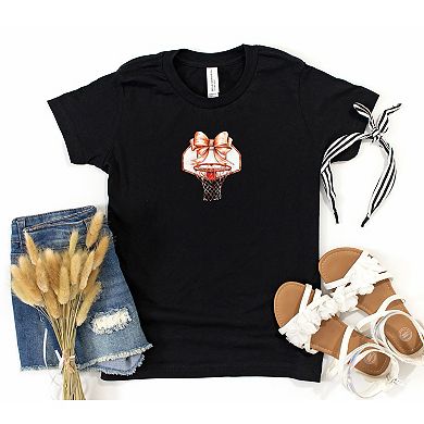 Basketball Hoop Coquette - Youth Short Sleeve Graphic T-Shirt