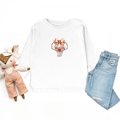 Basketball Hoop Coquette - Toddler Long Sleeve Graphic Tee