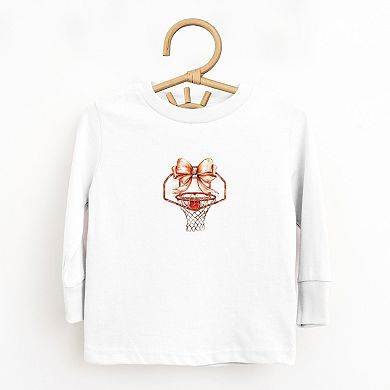 Basketball Hoop Coquette - Toddler Long Sleeve Graphic Tee