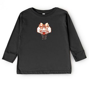 Basketball Hoop Coquette - Toddler Long Sleeve Graphic Tee
