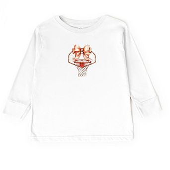 Basketball Hoop Coquette - Toddler Long Sleeve Graphic Tee