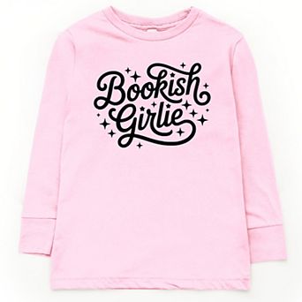 Bookish Girlie Cursive Stars - Youth Long Sleeve Graphic T-Shirt