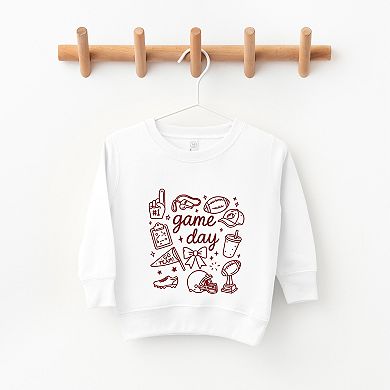 Game Day Football Sketched Collage - Toddler Graphic Sweatshirt