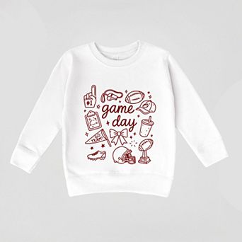 Game Day Football Sketched Collage - Toddler Graphic Sweatshirt