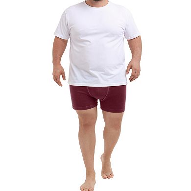 2 Packs Boxer Brief for Men's Big & Tall Stretch Waistband Comfortable Mid-Waisted Underwear