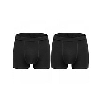 2 Packs Boxer Brief for Men's Big & Tall Stretch Waistband Comfortable Mid-Waisted Underwear
