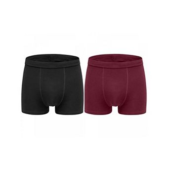 2 Packs Boxer Brief for Men's Big & Tall Stretch Waistband Comfortable Mid-Waisted Underwear