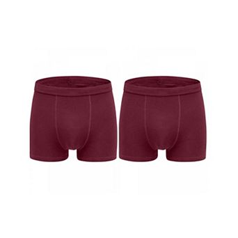 2 Packs Boxer Brief for Men's Big & Tall Stretch Waistband Comfortable Mid-Waisted Underwear