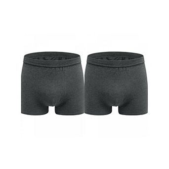 2 Packs Boxer Brief for Men's Big & Tall Stretch Waistband Comfortable Mid-Waisted Underwear