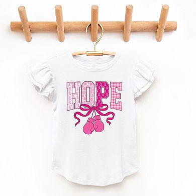 Hope Boxing Gloves - Flutter Sleeve Graphic T-Shirt