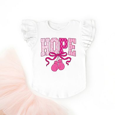 Hope Boxing Gloves - Flutter Sleeve Graphic T-Shirt