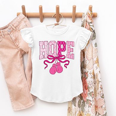 Hope Boxing Gloves - Flutter Sleeve Graphic T-Shirt