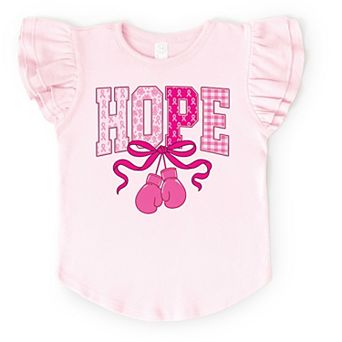 Hope Boxing Gloves - Flutter Sleeve Graphic T-Shirt