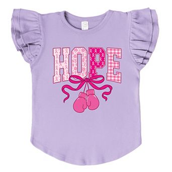 Hope Boxing Gloves - Flutter Sleeve Graphic T-Shirt