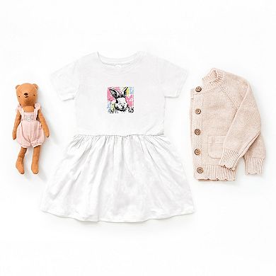 Bunny Square Distressed - Infant Dress