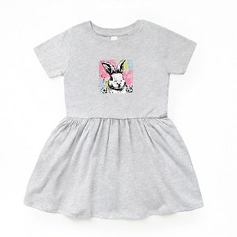 Bunny Square Distressed - Infant Dress
