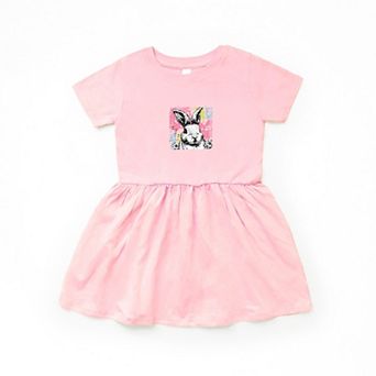 Bunny Square Distressed - Infant Dress