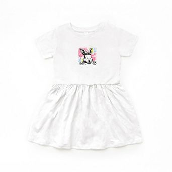 Bunny Square Distressed - Infant Dress