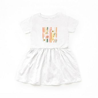 Daisies Stripes Faux Paint - Infant Dress
