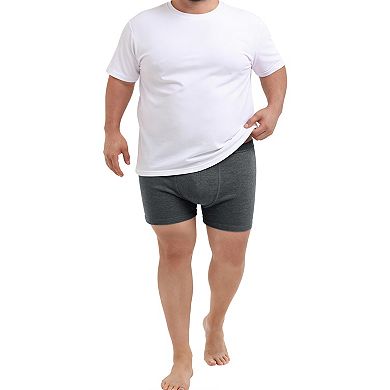 4 Packs Boxer Brief for Men's Big & Tall Stretch Waistband Comfortable Mid-Waisted Underwear