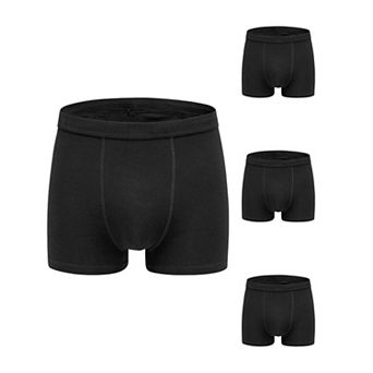 4 Packs Boxer Brief for Men's Big & Tall Stretch Waistband Comfortable Mid-Waisted Underwear