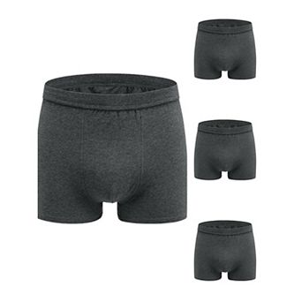 4 Packs Boxer Brief for Men's Big & Tall Stretch Waistband Comfortable Mid-Waisted Underwear