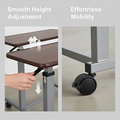 KSIZUIS Professional Overbed Table - Medical Adjustable Height with Wheels for Hospital & Home Use