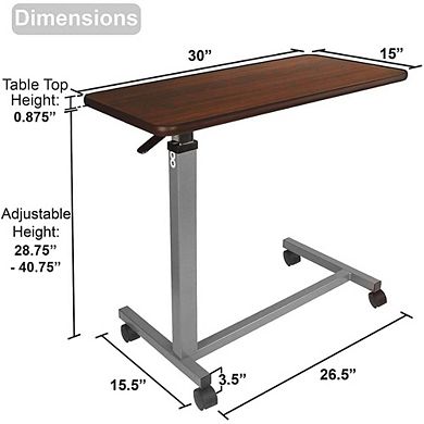KSIZUIS Professional Overbed Table - Medical Adjustable Height with Wheels for Hospital & Home Use