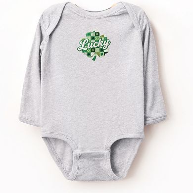 Lucky Clover Patchwork Print - Baby Long Sleeve Bodysuit