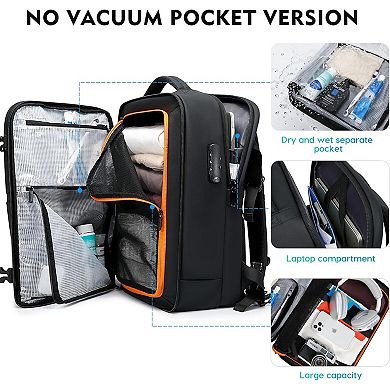AKSZRI Travel Backpack with TSA Lock - Holds 15.6" Laptop, Flight Approved & Anti-Theft