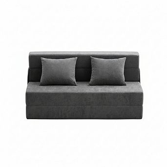 AKSZRI Folding Sofa Bed-Memory Foam Sleeper Chair, Queen Size Fold-Out Futon