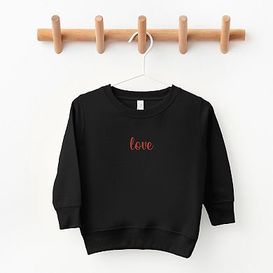Embroidered Love Cursive - Toddler Graphic Sweatshirt