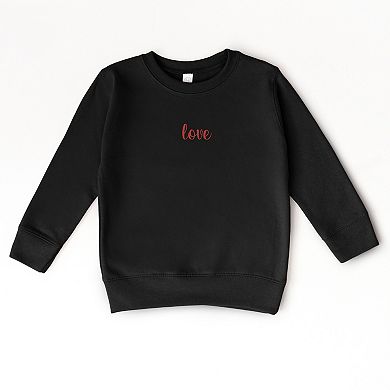 Embroidered Love Cursive - Toddler Graphic Sweatshirt