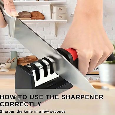 4-Stage Non-Slip Grip Knife Sharpener