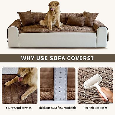 Couch Cover for Dogs Washable, Non Slip Couch Covers for 3 Cushion Sofa Pet Friendly, 1PC,27.6x82.7