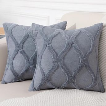 Throw Pillow Covers 18x18 Inch Set of 2, Soft Plush Faux Fur Wool , for Sofa Living Room Home Decor