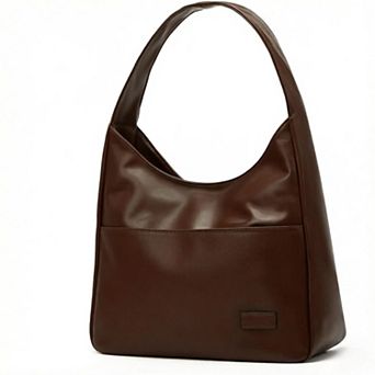 AKSZRI Chic Leather Tote Bag - Large Soft Shoulder Purse for Women, Stylish & Casual