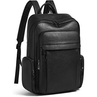 AKSZRI 17" Leather Laptop Backpack for Women-Computer Backpack Purse for Travel, College&Work