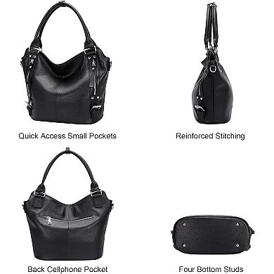 AKSZRI Leather Hobo Handbag for Women - Shoulder Bag & Tote Purse
