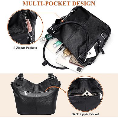 AKSZRI Leather Hobo Handbag for Women - Shoulder Bag & Tote Purse