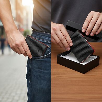 KSIZUIS Novelty Gift Set - Slim RFID Blocking Bifold Wallet with 11 Card Slots for Front Pocket