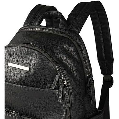AKSZRI Backpack-Leather Women's 15" Laptop Fashion Backpack, Double Compartment